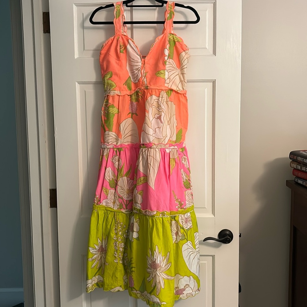 Farm Rio from anthropology. Length is 47 inches size small beautiful vibrant!